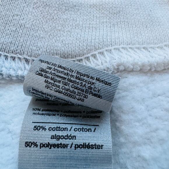 Gildan Tie Dye Marbled White Grey Cotton Crewneck Pullover Sweatshirt Sz Large - Picture 6 of 8